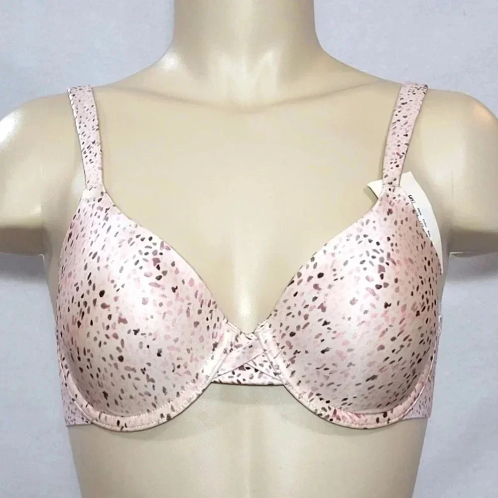 34C Hanes HU15 HC11 Criss Cross Lift Underwire Bra Animal Print NWT‎